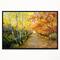 Designart - Beautiful Fall Forest - Landscape Art Print Canvas in Black Frame